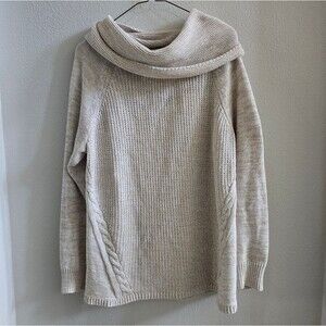 Croft&Barrow light tan crowl neck sweater size large